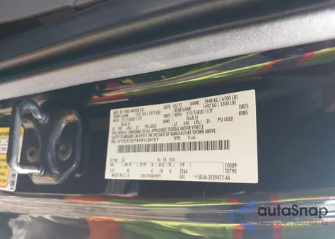 2017 Ford F150 Xl из США, поврежденный, VIN 1FTEX1EPXHFC28707